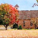 church watercolor